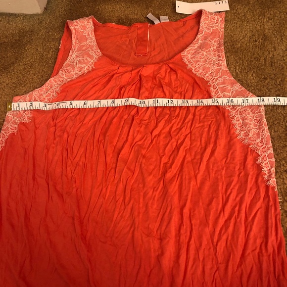 NWT Elle x Kohl’s Pink w White Lace Work Blouse - Picture 7 of 8